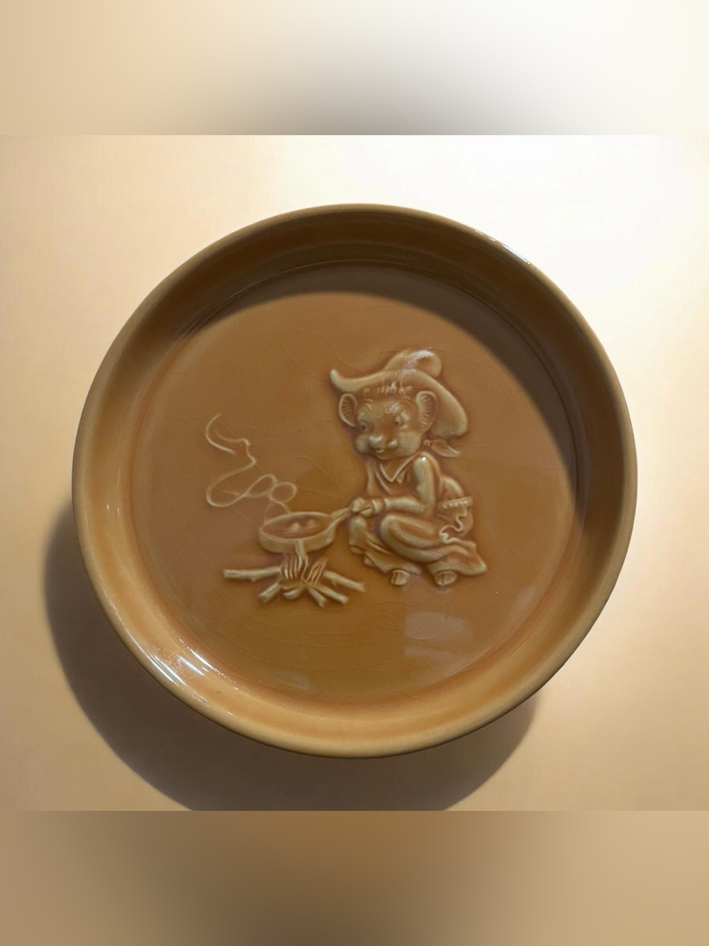 Vintage 1950s Roseville Pottery, Elsie the Cow plate, For the Borden Milk Co.